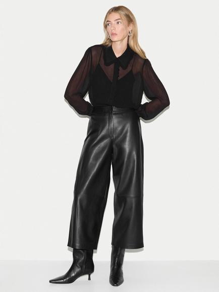 Jigsaw Georgette Frill Blouse, Black, Black