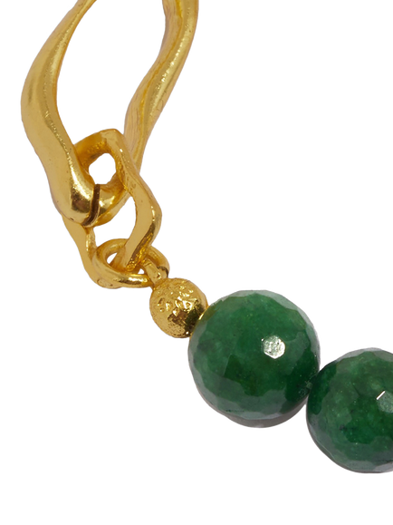 Ottoman Hands Etta Agate Bracelet, Green - view 2, Green