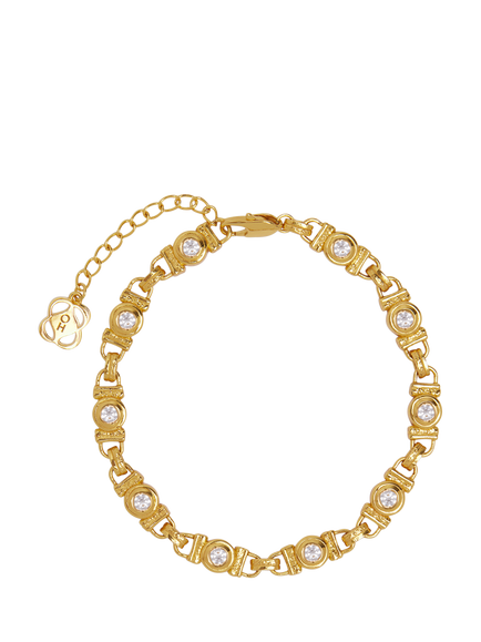 Ottoman Hands White Tennis Bracelet, Gold, Gold