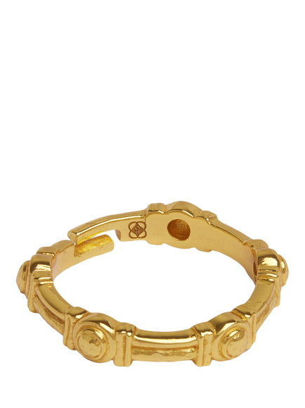 Ottoman Hands Adjustable Tennis Link Ring, Gold, Gold