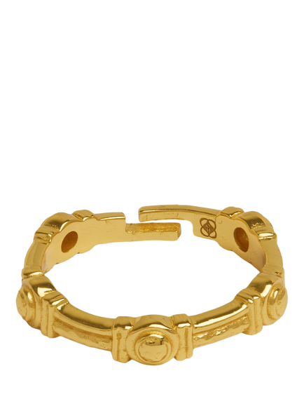 Ottoman Hands Adjustable Tennis Link Ring, Gold - view 2, Gold