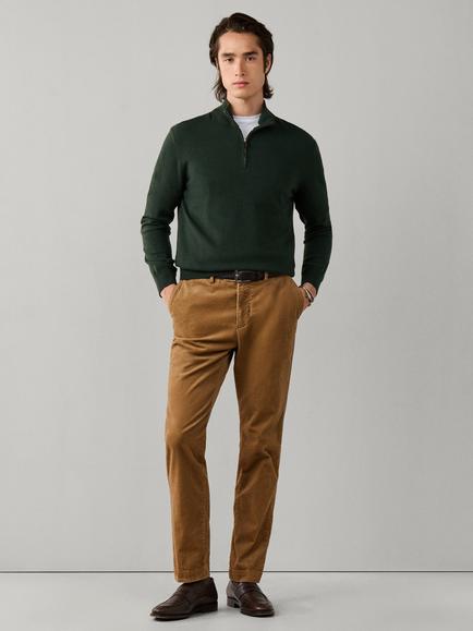 Hackett London Quarter Zip Merino Wool Blend Jumper - view 2, Vintage Green