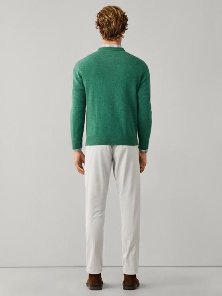 Hackett London Wool Crew Neck Jumper - view 2, Foliage Green