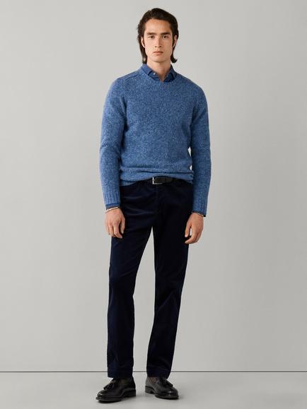 Hackett London Donegal Crew Neck Wool Jumper - view 2, Chambray