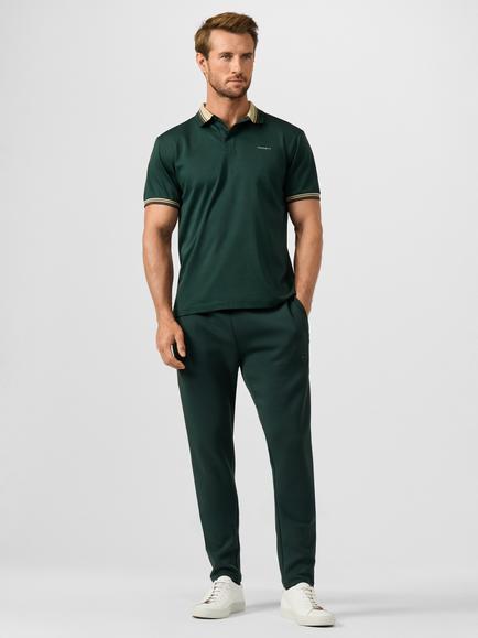Hackett London Sport Cotton Classic Fit Short Sleeve Multi Collar Polo Top - view 2, Forest Green
