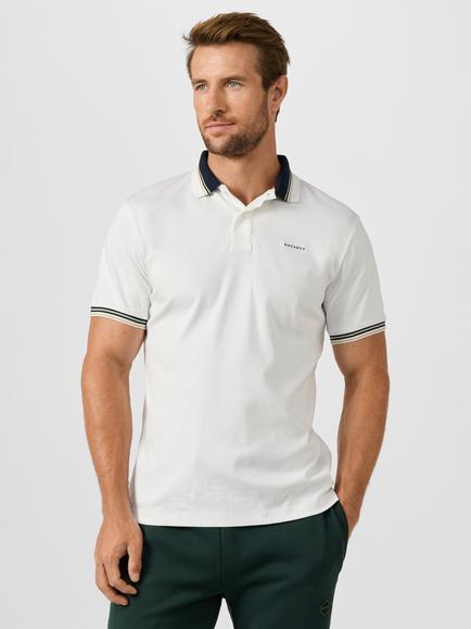 Hackett London Sport Cotton Classic Fit Short Sleeve Multi Collar Polo Top, Optic White