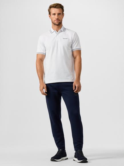 Hackett London Sport Cotton Blend Classic Fit Short Sleeve Micro Tipped Polo Top, Optic White - view 2, Optic White