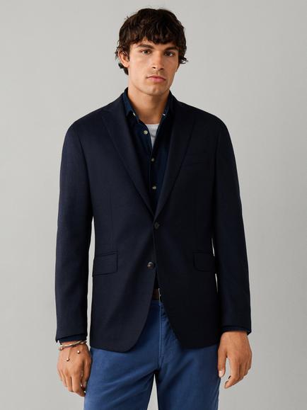 Hackett London Performance Wool Flannel Blazer, Navy