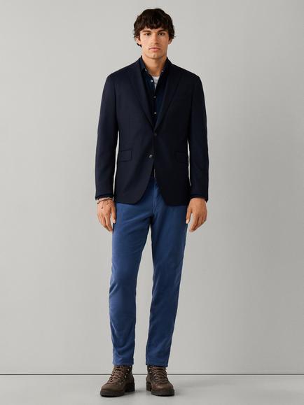 Hackett London Performance Wool Flannel Blazer - view 2, Navy