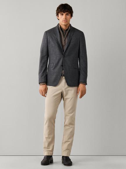 Hackett London Performance Wool Flannel Blazer - view 2, Charcoal Grey
