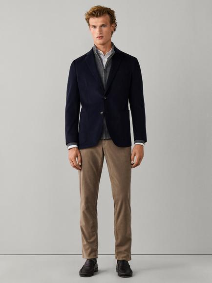 Hackett London Brushed Cotton Twill Blazer - view 2, Navy