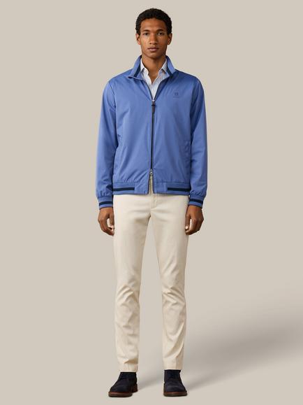 Hackett London Heritage Branded Blouson Jacket, Steel Blue - view 2, Steel Blue