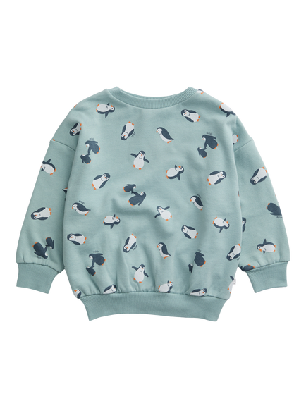 MORI Baby Penguin Pack Oversized Sweatshirt, Blue, Blue