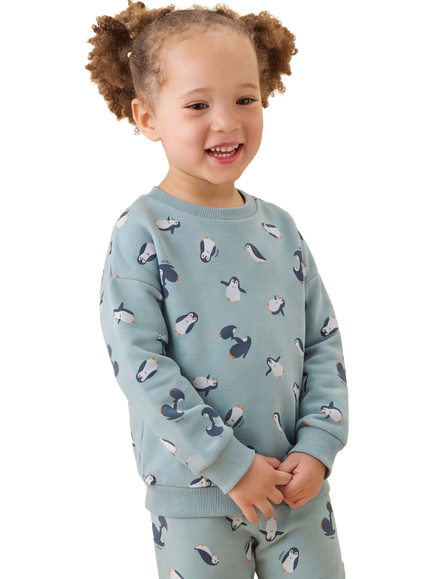 MORI Baby Penguin Pack Oversized Sweatshirt, Blue - view 2, Blue