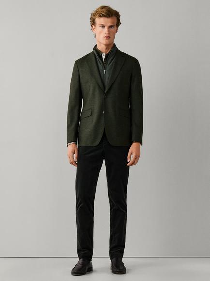 Hackett London Ascot Block Wool Blend Blazer - view 2, Dark Green