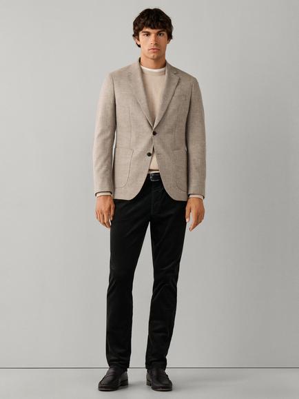 Hackett London Melange Puppytooth Blazer, Taupe Beige - view 2, Taupe Beige