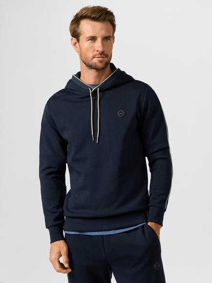 Hackett London Sport Branded Badge Hoodie, Navy, Navy