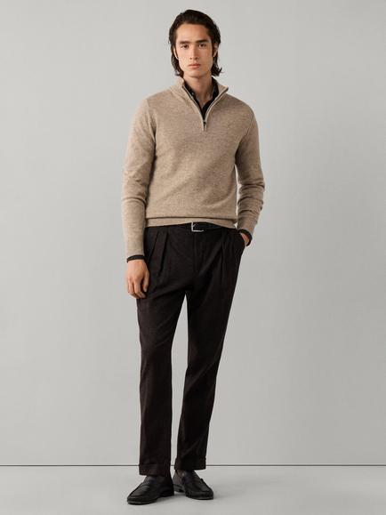 Hackett London Half Zip Lambswool Jumper - view 2, Cream White