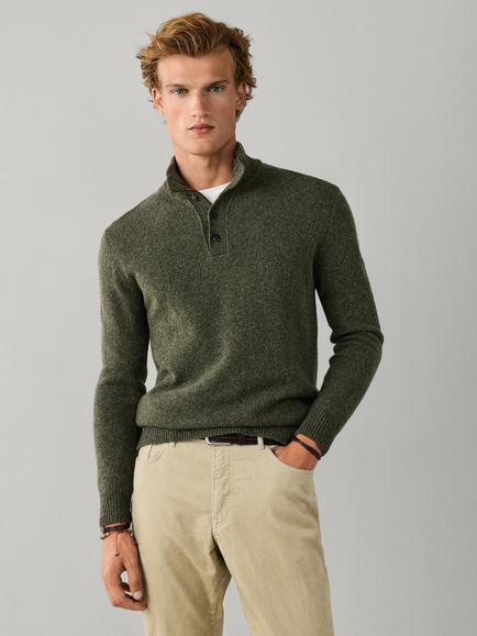 Hackett London Merino Wool Jumper, Olive Green