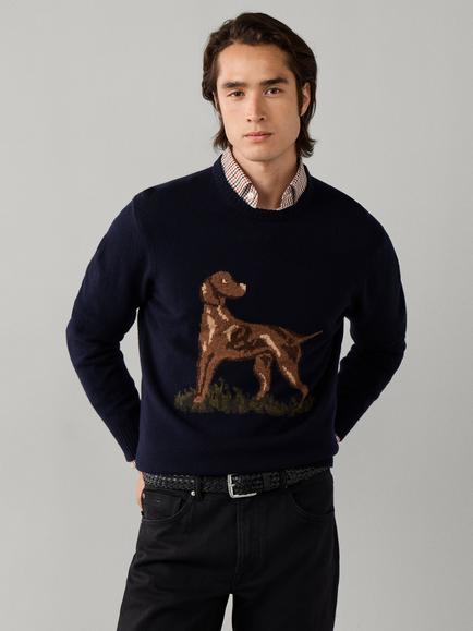 Hackett London Highland Hound Crew Neck Merino Wool Jumper, Old Navy, Old Navy