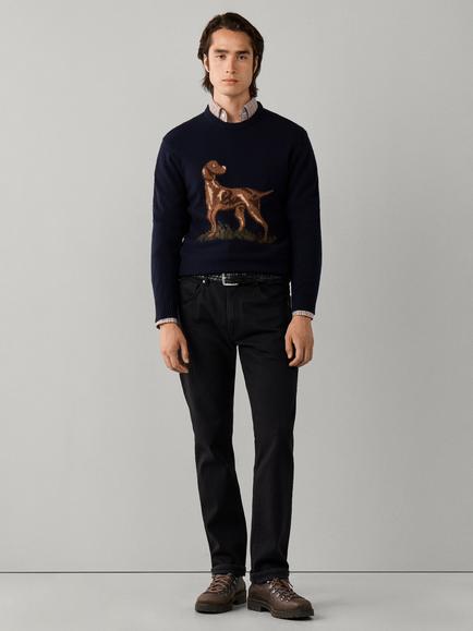 Hackett London Highland Hound Crew Neck Merino Wool Jumper, Old Navy - view 2, Old Navy