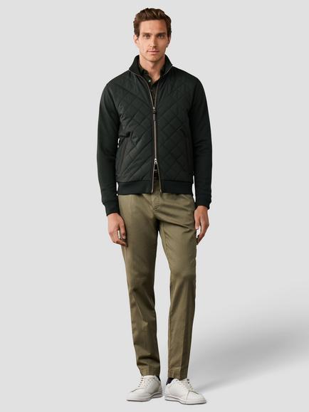 Hackett London Travel Cotton Blend Hybrid Full Zip Sweatshirt - view 2, Hunter Green