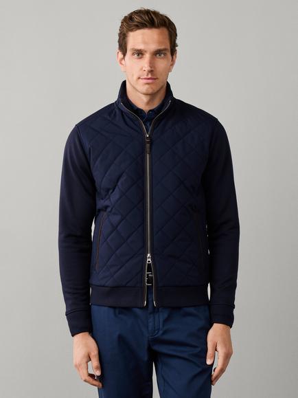 Hackett London Travel Cotton Blend Hybrid Full Zip Sweatshirt, Old Navy