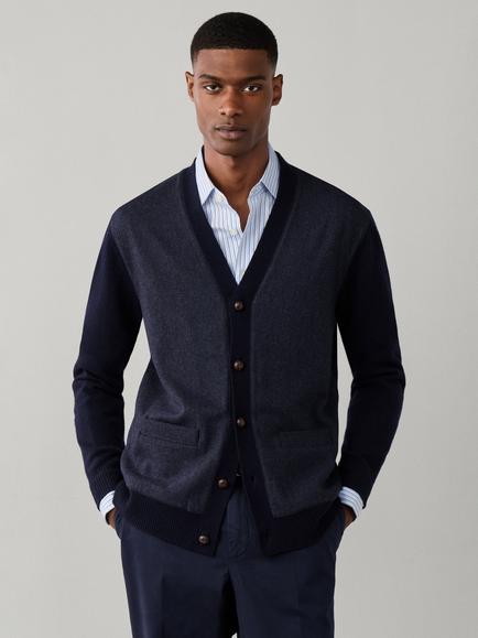 Hackett London Pure Merino Wool Hybrid Herringbone Cardigan, Old Navy, Old Navy