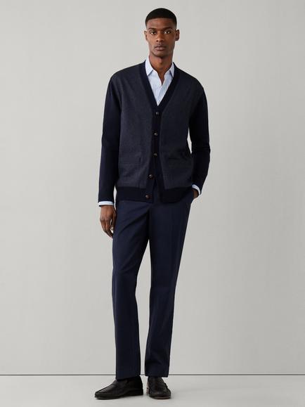 Hackett London Pure Merino Wool Hybrid Herringbone Cardigan, Old Navy - view 2, Old Navy