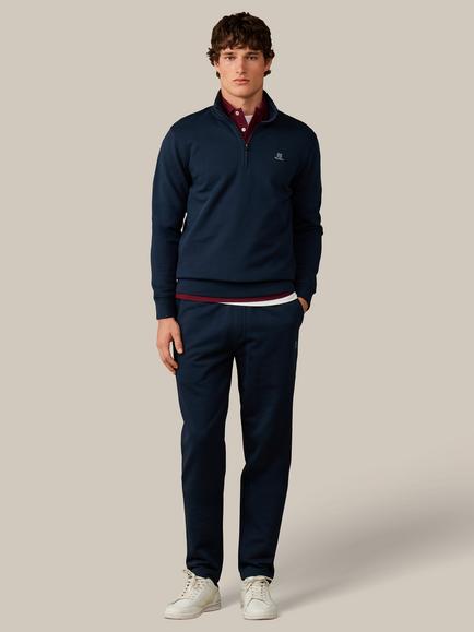Hackett London Heritage Cotton Branded Quarter Zip Sweatshirt - view 2, Old Navy