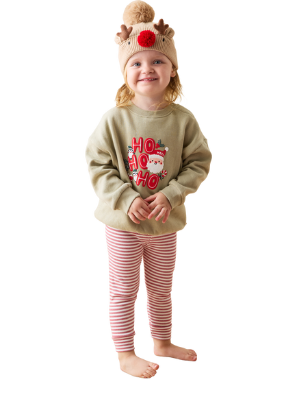 MORI Kids' Stripe Leggings, Red Stripe, Red Stripe