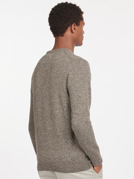 Barbour Tisbury Flecked Ovine Wool Rich Jumper - view 2, Fog