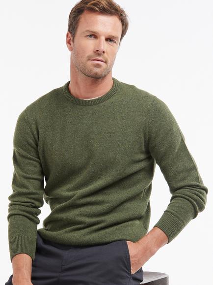 Barbour Tisbury Flecked Wool Rich Jumper, Forest, Forest