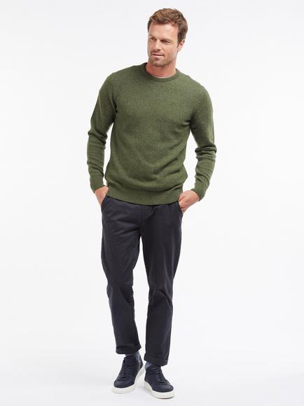 Barbour Tisbury Flecked Wool Rich Jumper, Forest - view 2, Forest