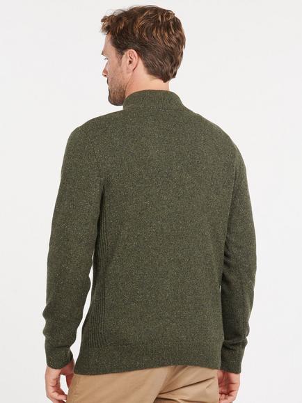 Barbour Essential Half-Zip Ovine Wool Rich Jumper - view 2, Dark Seaweed