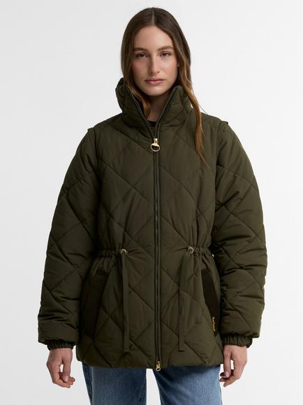 Barbour Tanfield Puffer Jacket, Olive/Shadow Classic