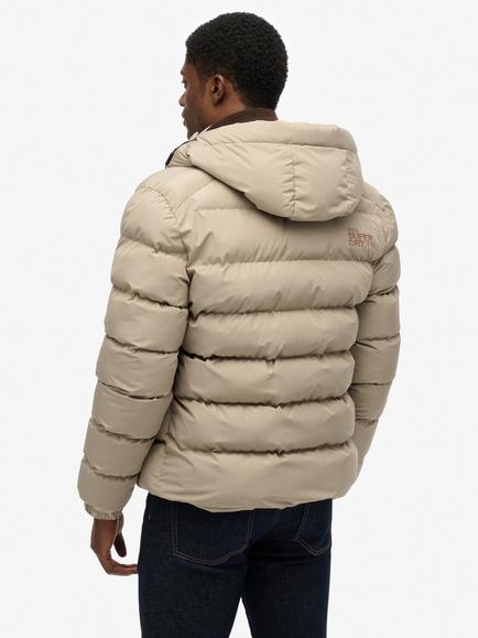 Superdry Hooded Sports Puffer Jacket - view 2, Beige