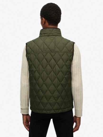 Superdry Quilted Estate Gilet - view 2, Olive Green