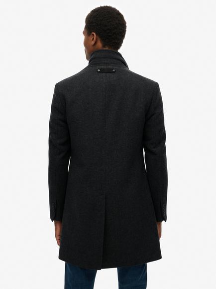 Superdry Wool Rich Town Coat, Black - view 2, Black