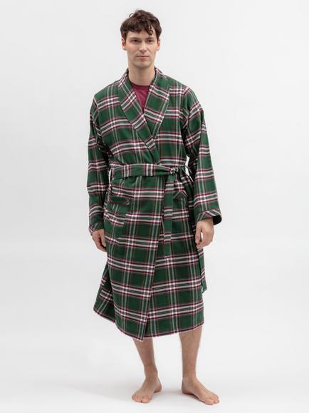 Cyberjammies Cotton Enchanted Nutcracker Check Dressing Gown, Dark Green, Dark Green
