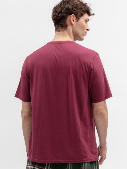 Cyberjammies Cotton Modal Blend Jersey Knit Pyjama T-Shirt - view 2, Red Berry