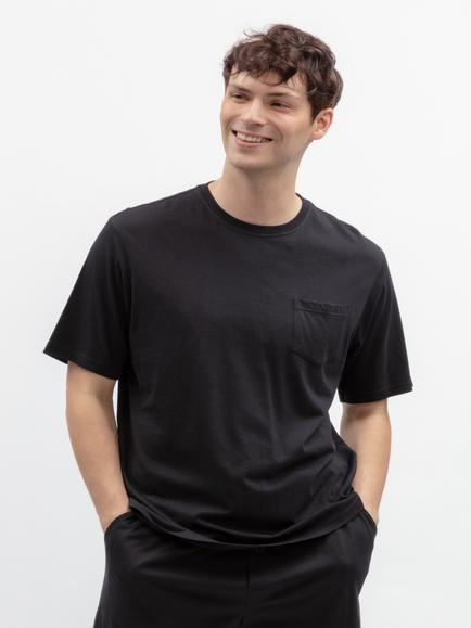 Cyberjammies Cotton Modal Blend Pyjama T-Shirt, Black, Black