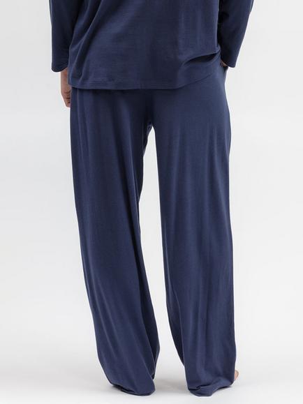 Cyberjammies Cotton Modal Blend Jersey Pyjama Trousers, Navy - view 2, Navy
