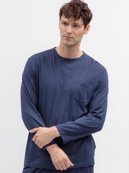 Cyberjammies Cotton Modal Blend Jersey Knit Long Sleeve Pyjama Top, Navy