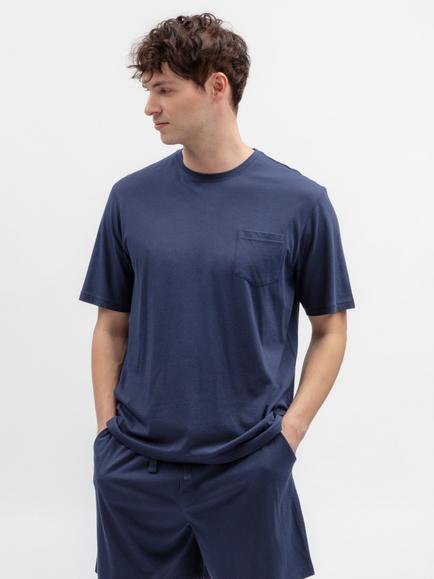 Cyberjammies Cotton Modal Blend Jersey Knit Pyjama T-Shirt, Navy