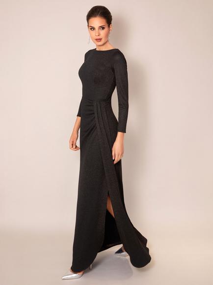 Alie Street Sienna Gown, Glitter Black, Glitter Black