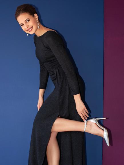 Alie Street Sienna Gown, Glitter Black - view 2, Glitter Black