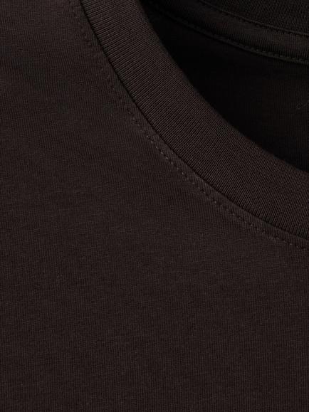 Mango Cotton Slim Fit Crew Neck T-Shirt - view 2, Coffee