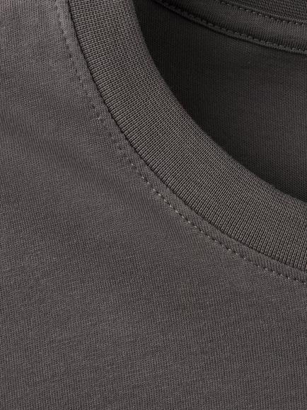 Mango Cotton Slim Fit Crew Neck T-Shirt, Asphalt - view 2, Asphalt