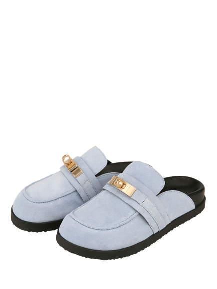 Nokwol Tammy Suede Mule Sandals, Blue - view 2, Blue